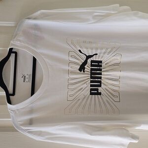 PUMA SIGNATURE BRAND MEN'S BIG AND TALL WHITE SHORT SLEEVE TEE-SHIRT SIZE XXL